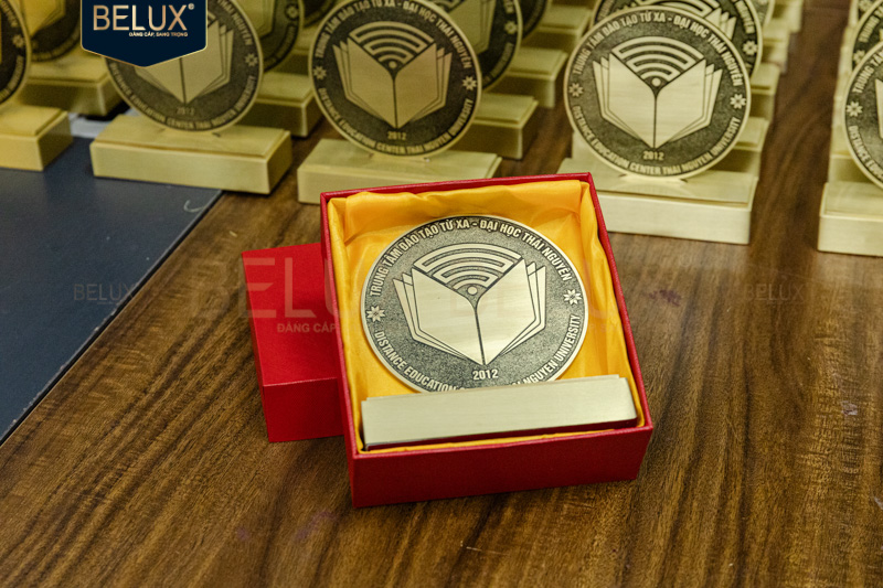 Lô Biểu trưng Đại Học Thái Nguyên cao 12cm bằng đồng thiết kế theo yêu cầu